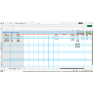 Time and Motion Tracker Excel VBA Macro Template